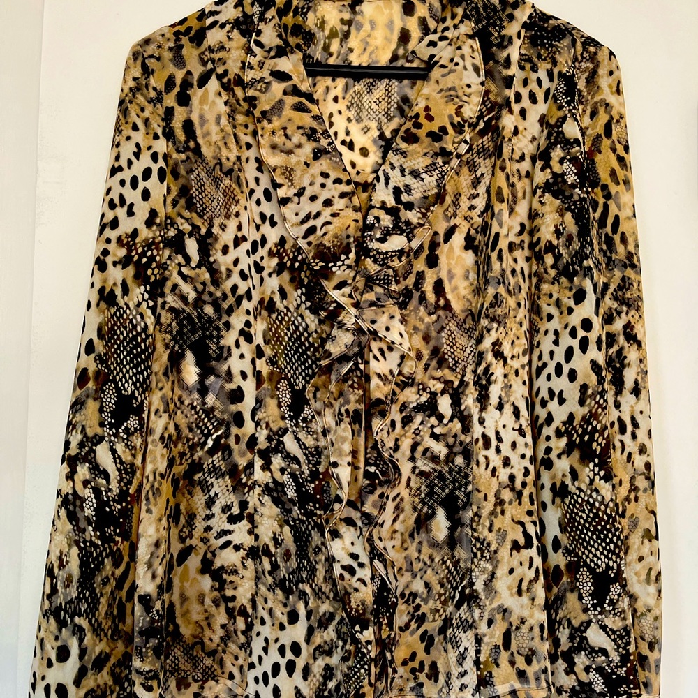 Jones New York Collection Leopard Blouse